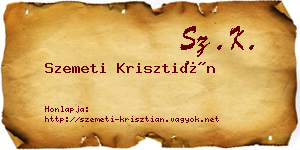 Szemeti Krisztián névjegykártya